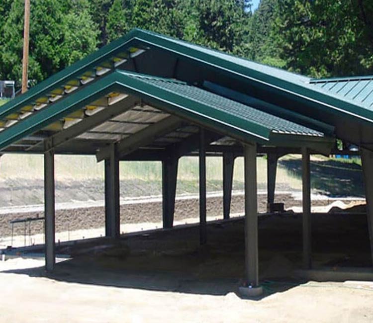 Green roof carport in Tullahassee, OK