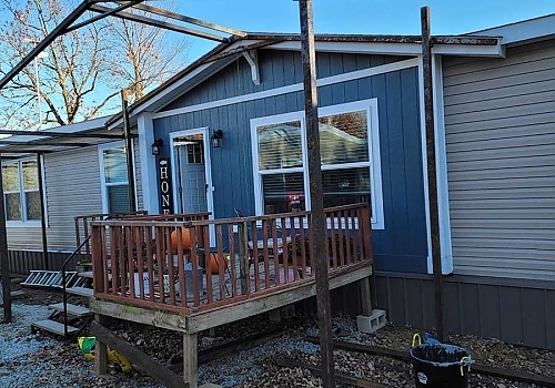 Front porch installation in Mt. Vernon, TX