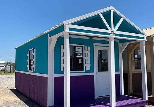 Purple and calypso open porch office | Plano, TX