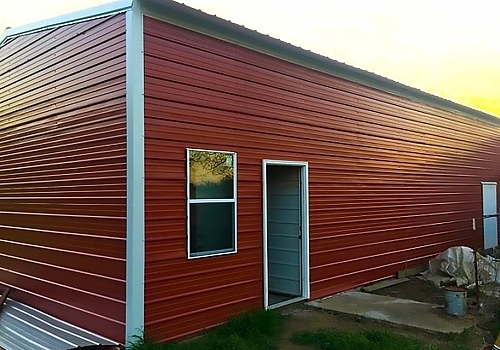  Red Metal Warehouse Building in Bixby, OK